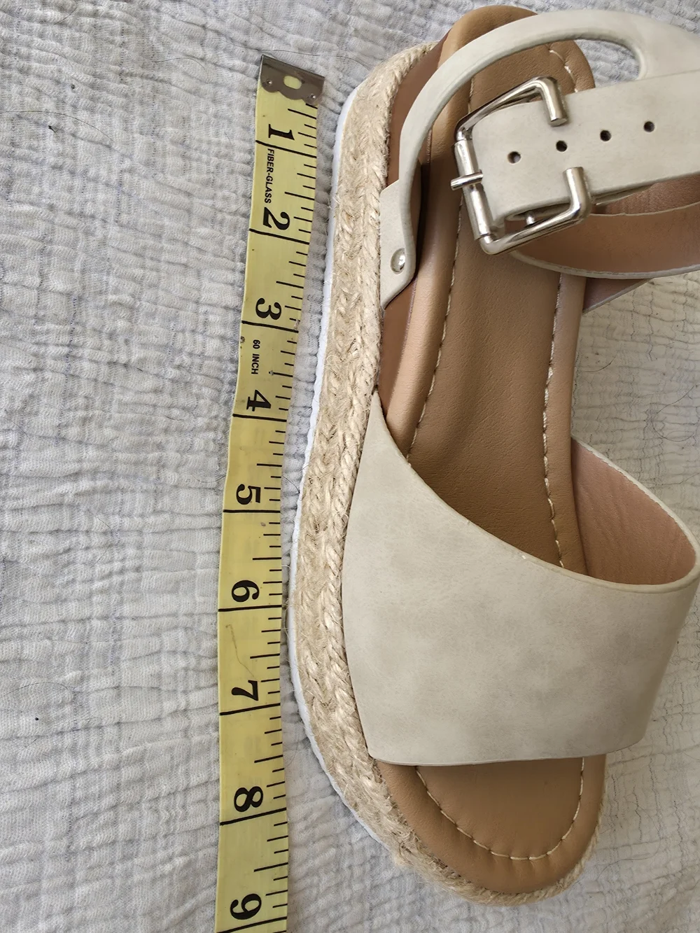 Beige Espadrille Wedge Sandals Women's Ankle Strap Boho Summer Beachy Resortwear